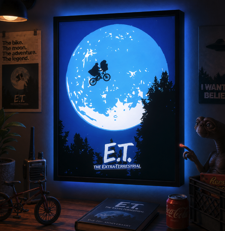 فایل سه بعدی | ET 1980s 80s Movie Lightbox LED | 3MF قابل چاپ سه بعدی چند رنگ