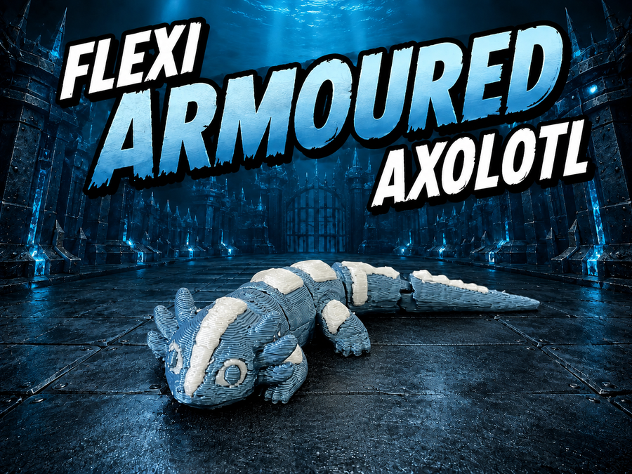 فایل سه بعدی | Flexi Armored Axolotl، حیوان مفصلی زیبا