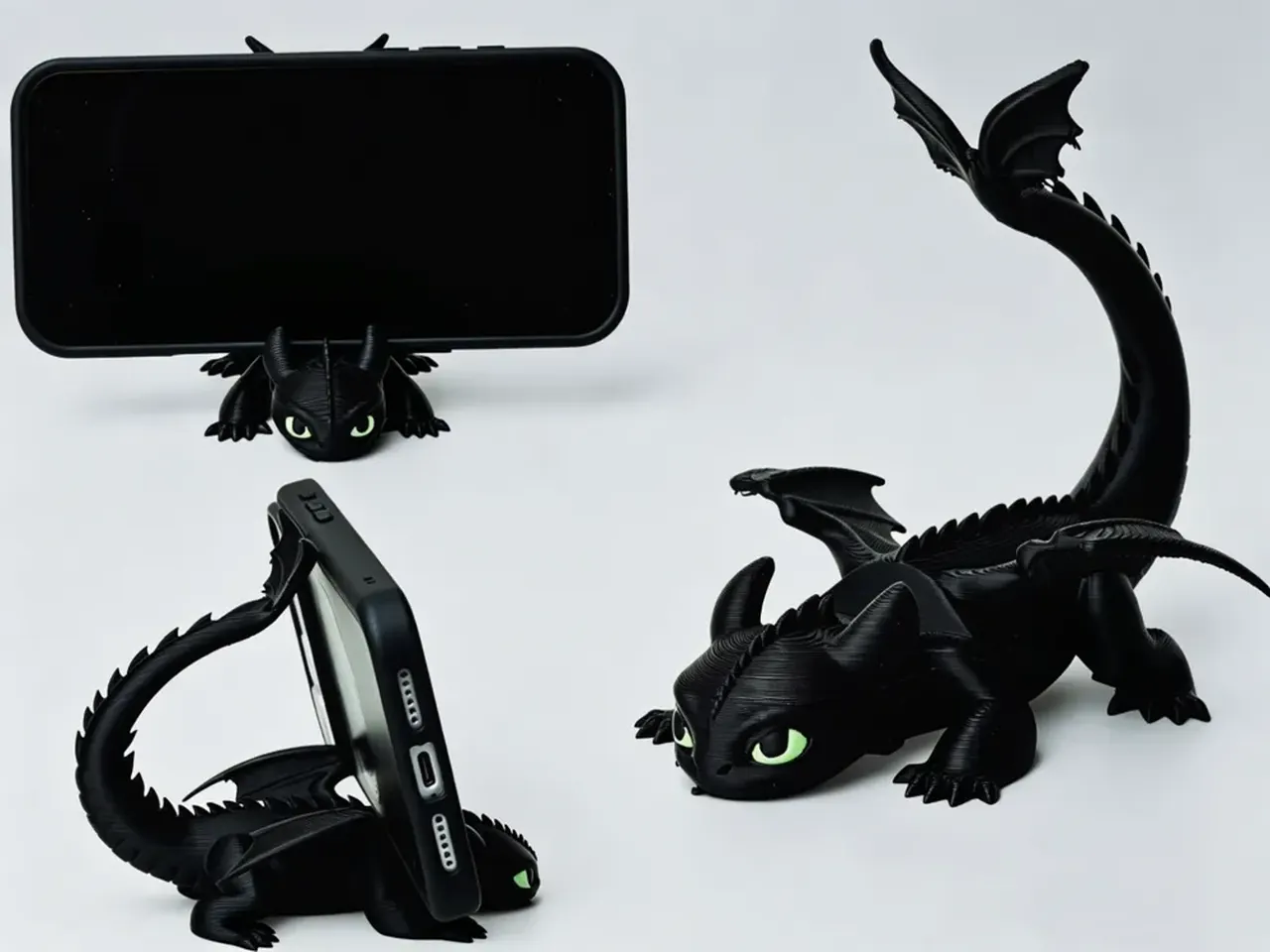 فایل سه بعدی پایه نگهدارنده موبایل اژدهای بی‌دندان (Toothless Phone Stand)