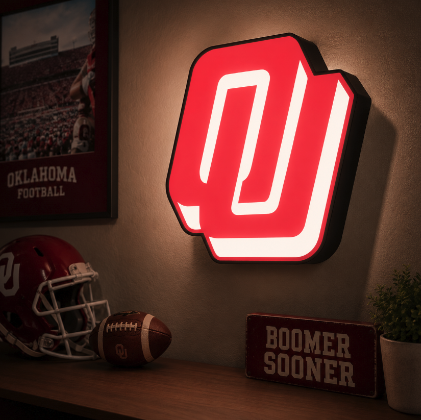 فایل سه بعدی | Sooners University of Oklahoma LED Lightbox | 3MF قابل چاپ سه بعدی چند رنگ